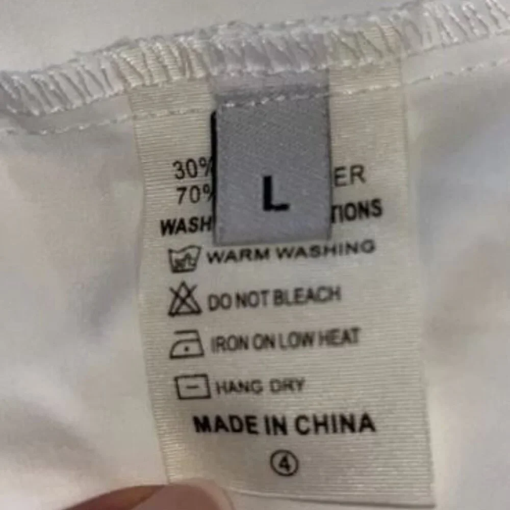 basic white button down blouse LARGE - Picture 2 of 3